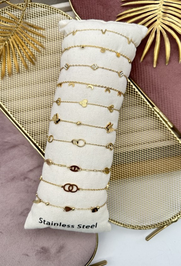 LOT DE 10 BRACELET EN ACIER INOXYDABLE