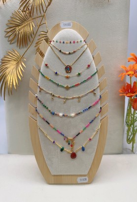 LOT DE COLLIER EN ACIER INOXYDABLE SANS PRESENTOIR