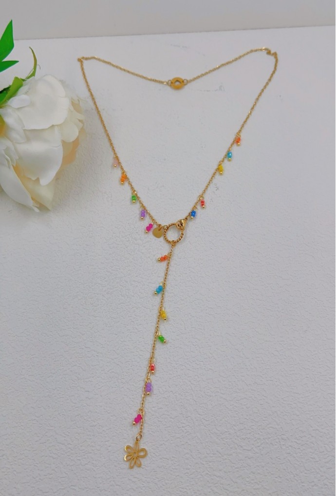 COLLIER Y EN ACIER INOXYDABLE