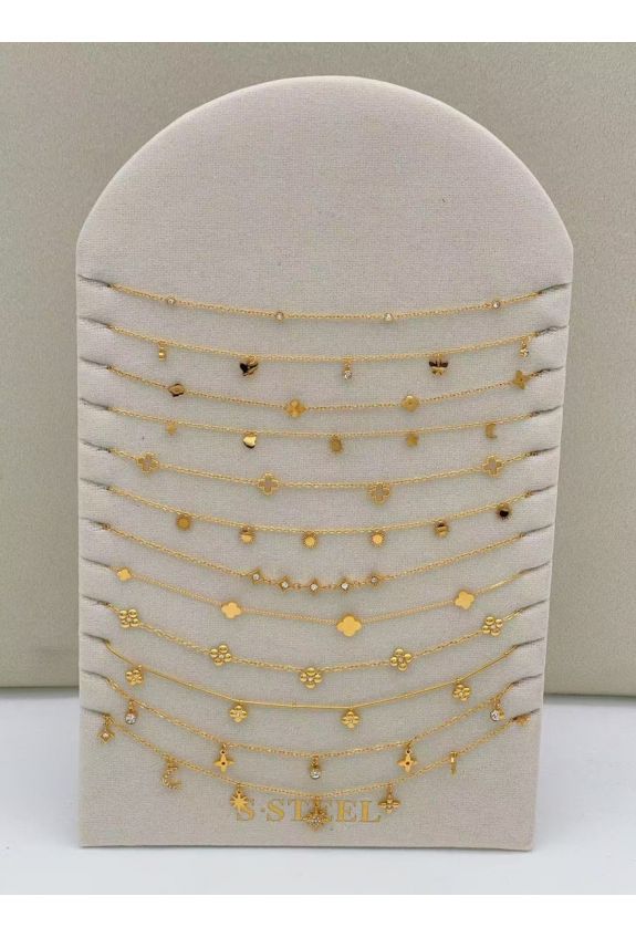 LOT DE 12 COLLIER EN ACIER INOXYDABLE