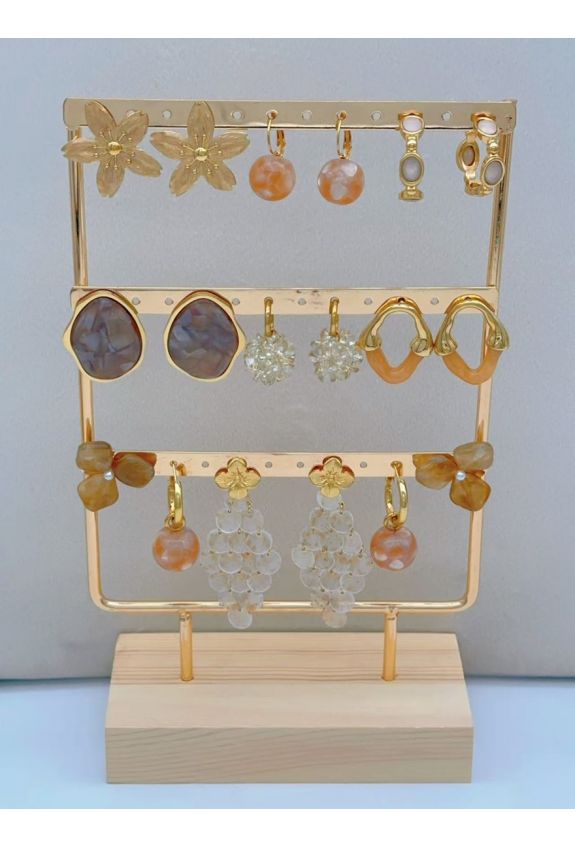 LOT DE BOUCLES D'OREILLE EN ACIER INOXYDABLE SANS PRESENTOIR