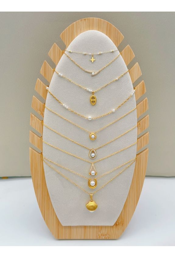 LOT DE 9 COLLIER EN ACIER INOXYDABLE