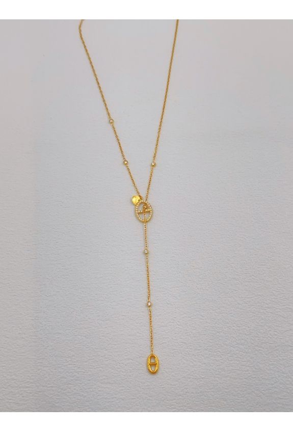 COLLIER Y EN ACIER INOXYDABLE