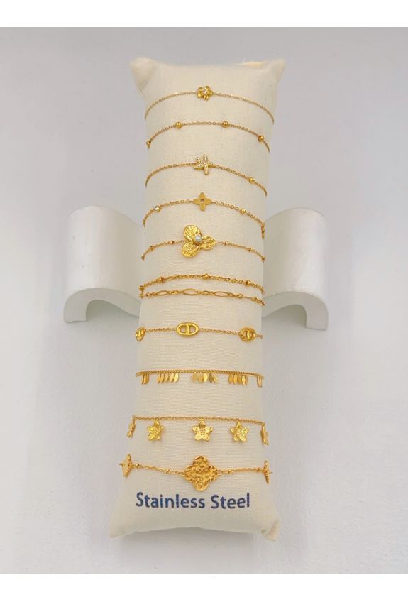 LOT DE 10 BRACELETS ACIER INOXYDABLE