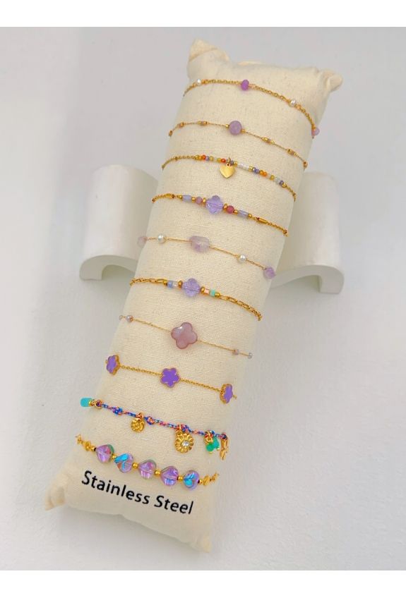 LOT DE 10 BRACELETS ACIER INOXYDABLE