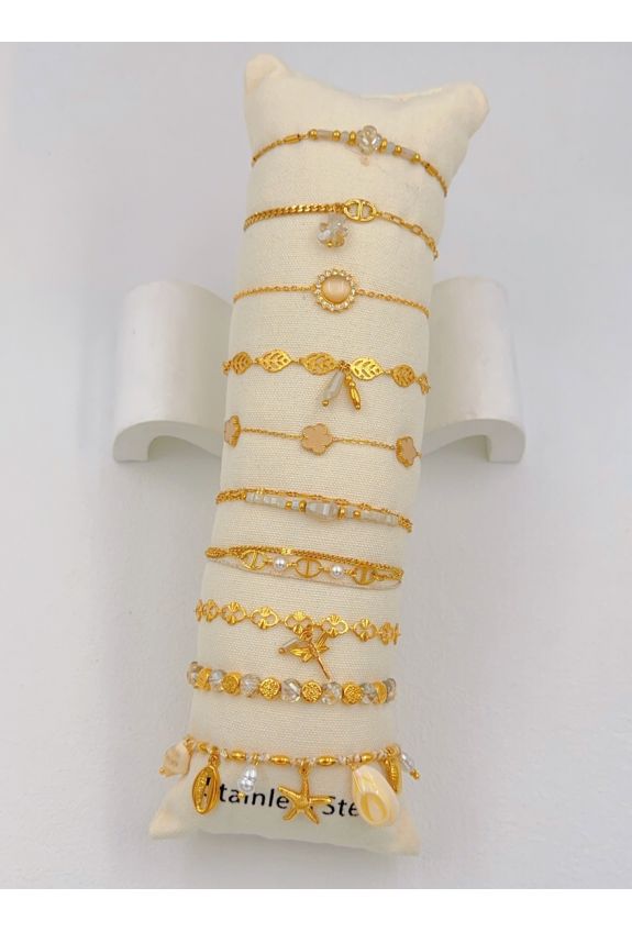 LOT DE 10 BRACELETS ACIER INOXYDABLE