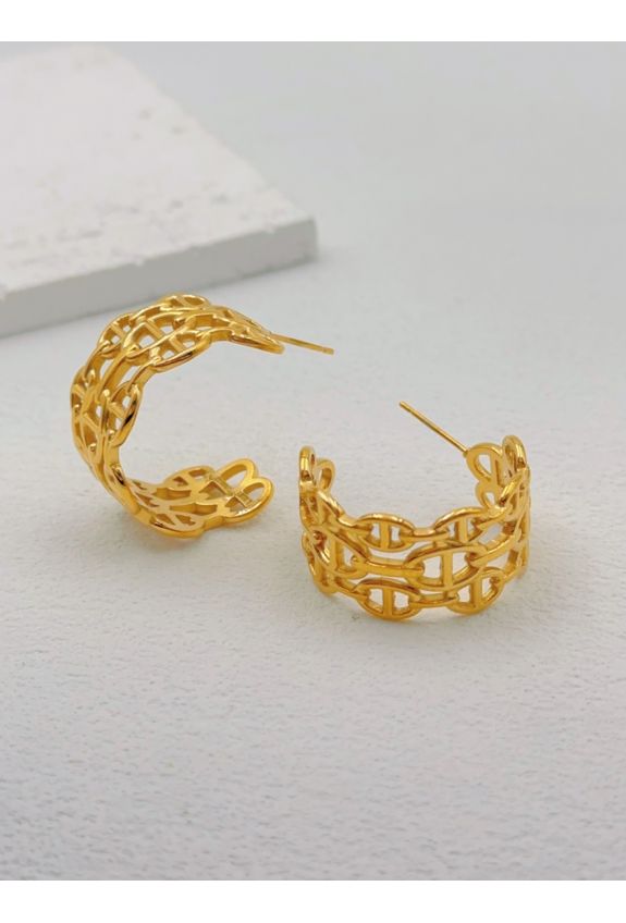 BOUCLE D'OREILLE EN ACIER INOXYDABLE