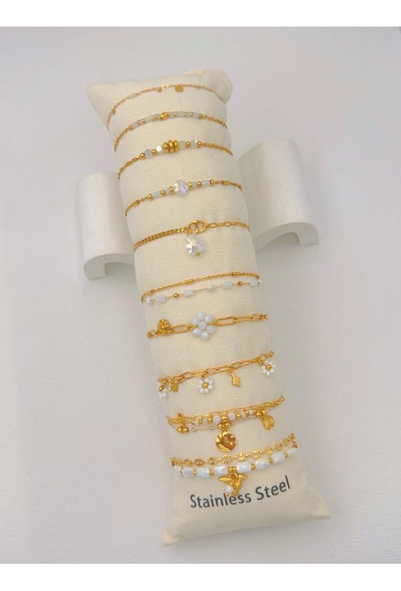 LOT DE 10 BRACELETS ACIER INOXYDABLE