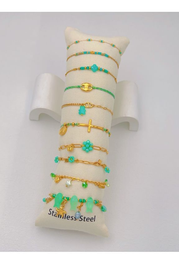 LOT DE 10 BRACELETS ACIER INOXYDABLE