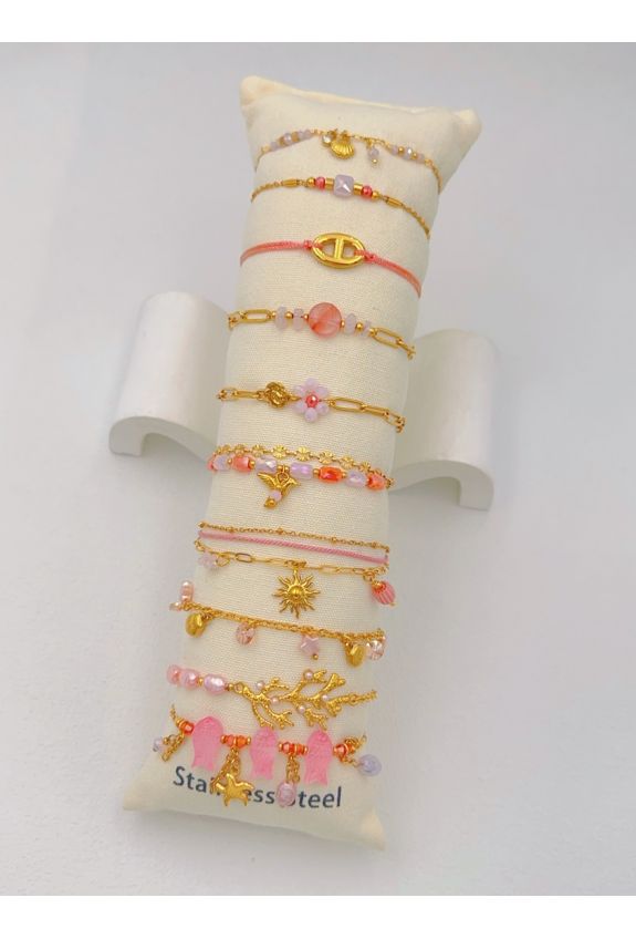 LOT DE 10 BRACELETS ACIER INOXYDABLE