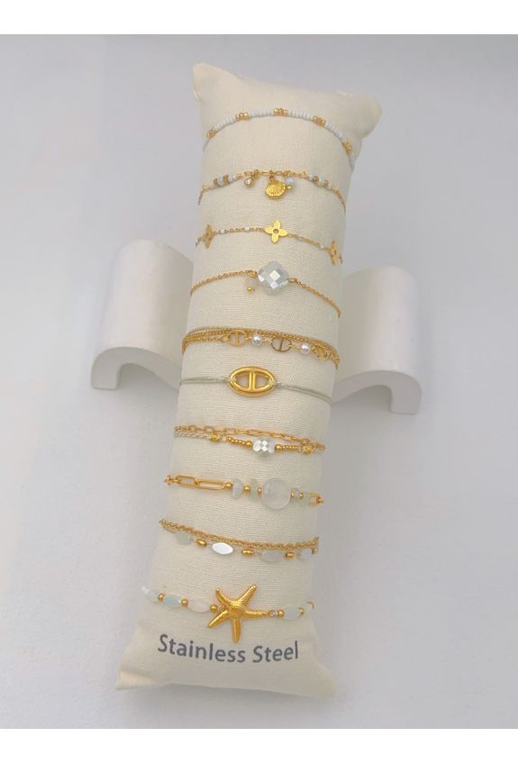 LOT DE 10 BRACELETS ACIER INOXYDABLE