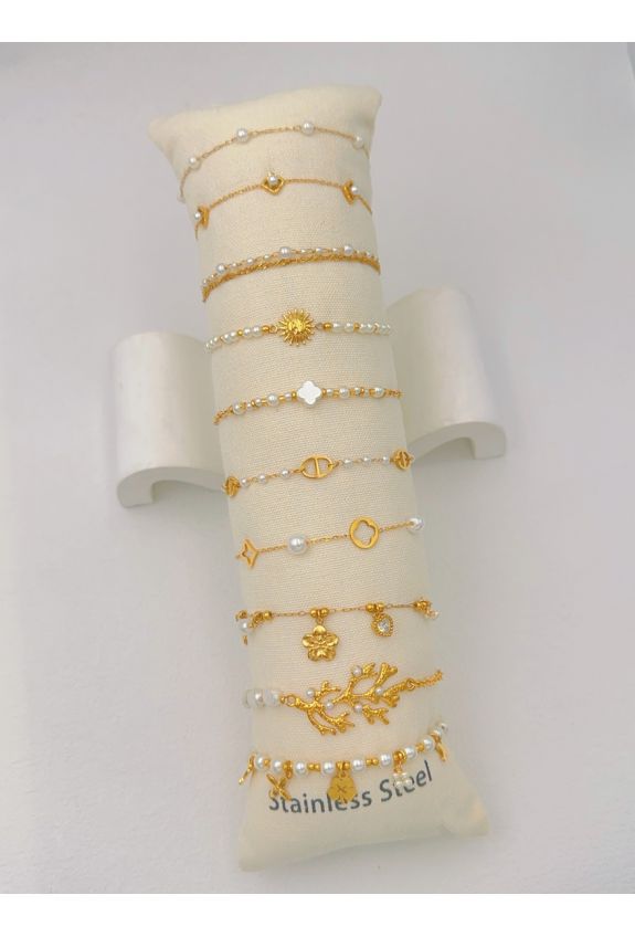 LOT DE 10 BRACELETS ACIER INOXYDABLE