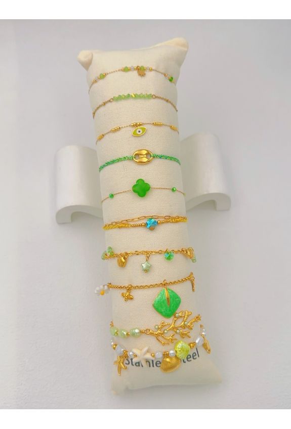 LOT DE 10 BRACELETS ACIER INOXYDABLE