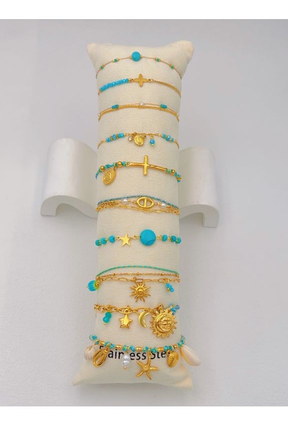 LOT DE 10 BRACELETS ACIER INOXYDABLE