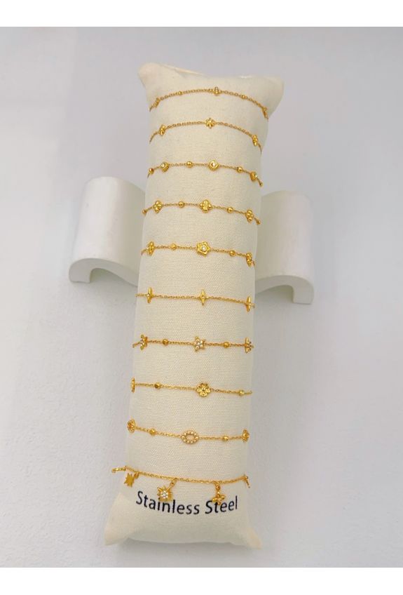LOT DE 10 BRACELETS ACIER INOXYDABLE
