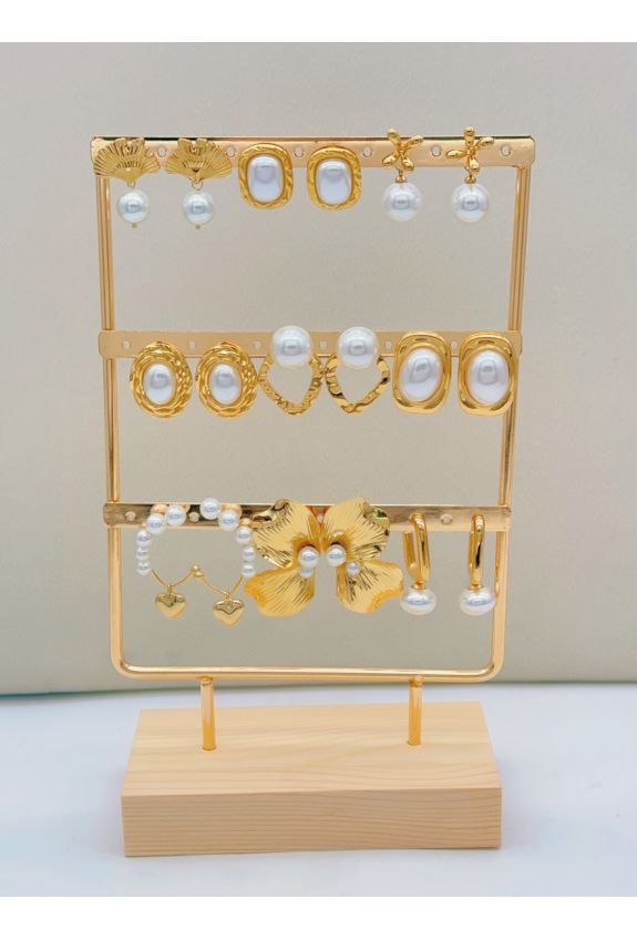 LOT DE BOUCLES D'OREILLE EN ACIER INOXYDABLE
