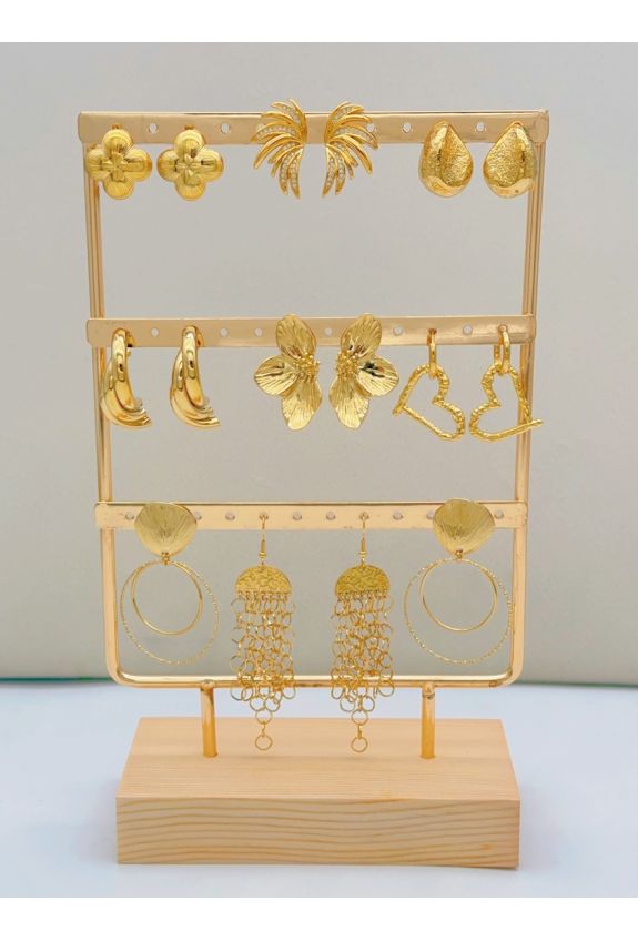 LOT DE BOUCLES D'OREILLE EN ACIER INOXYDABLE