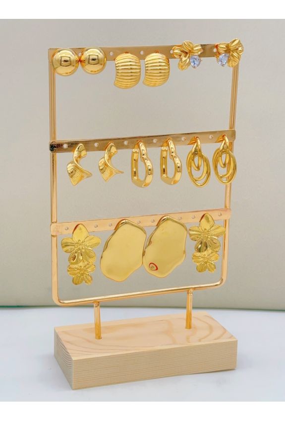 LOT DE BOUCLES D'OREILLE EN ACIER INOXYDABLE