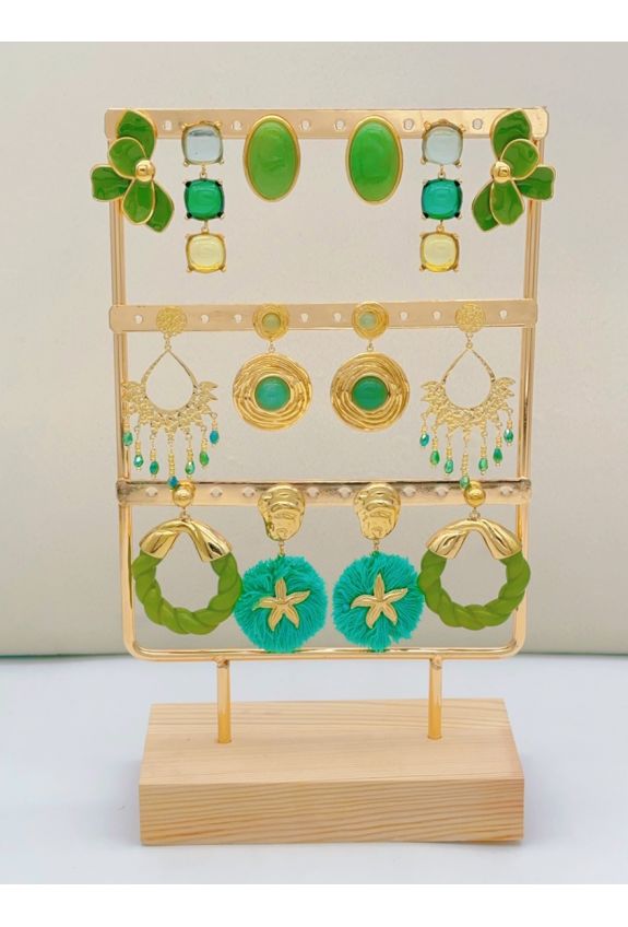 LOT DE BOUCLES D'OREILLE EN ACIER INOXYDABLE