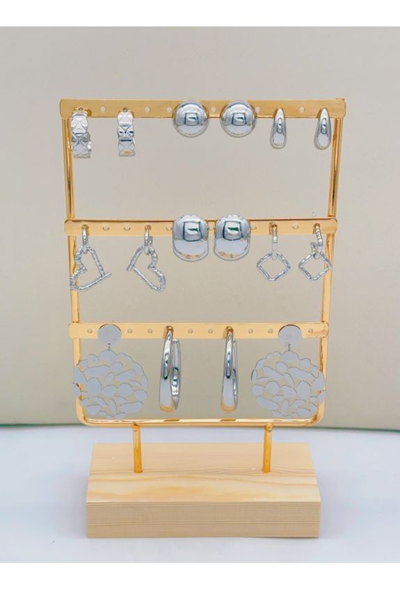LOT DE BOUCLES D'OREILLE EN ACIER INOXYDABLE