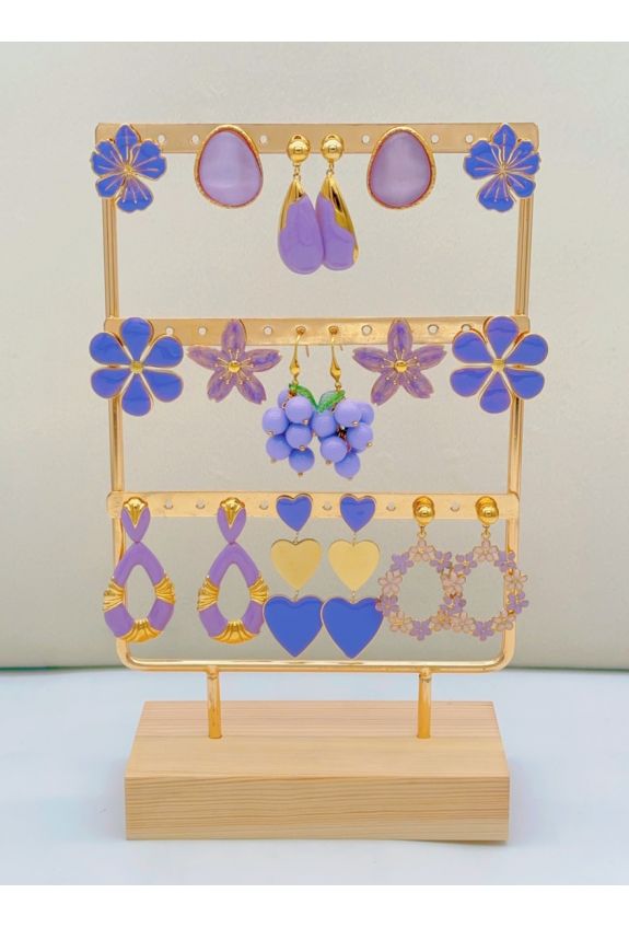 LOT DE BOUCLES D'OREILLE EN ACIER INOXYDABLE
