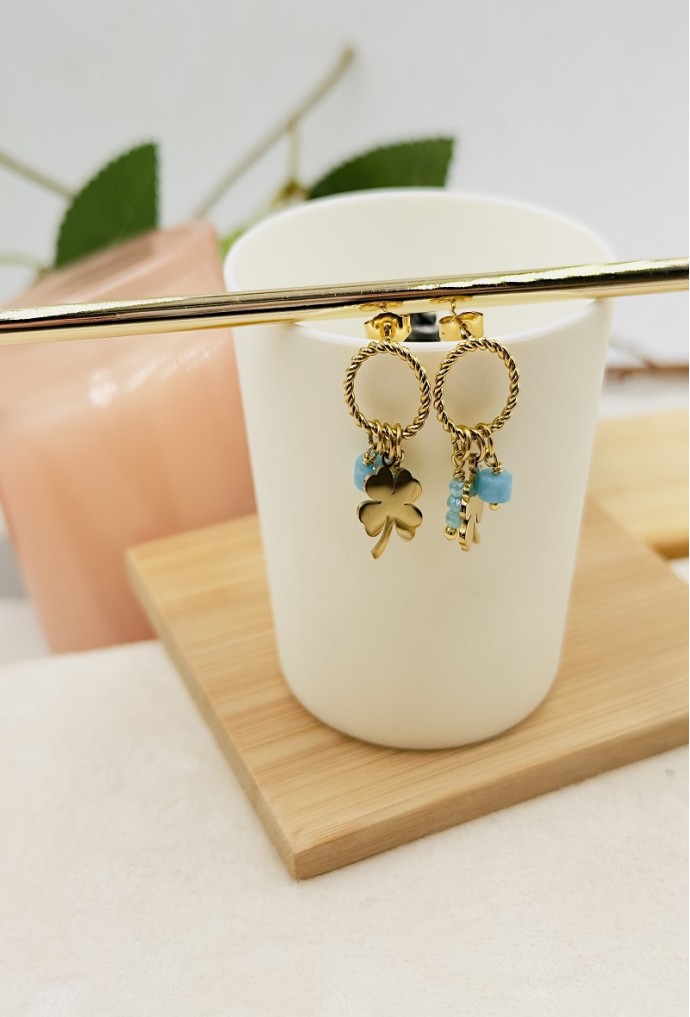 BOUCLES D'OREILLLES EN ACIER INOXYDABLE